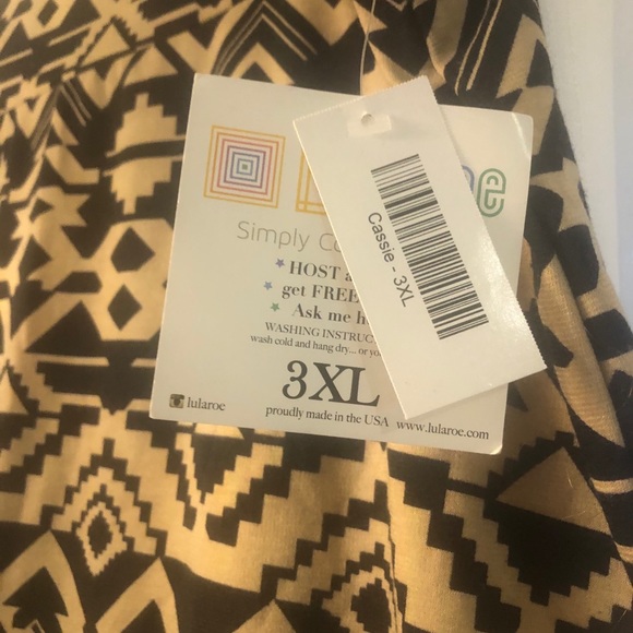 NWT LuLaRoe Cassie plus size skirt - black and tan - Picture 2 of 4